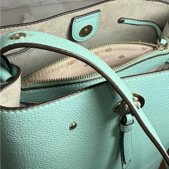 Kate Spade New York Marti Large “Blue Glow” Bucket Bag Silver Turn Lock Closure - Picture 13 of 13